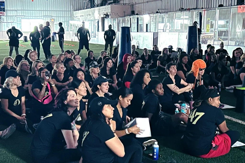 Attendees to the event A Day in the Life listening closely to the speakers