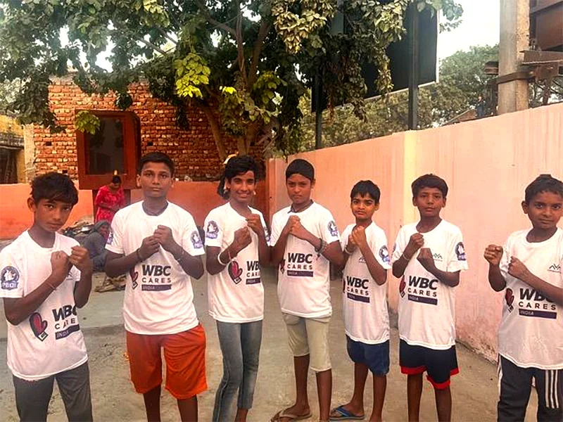 Young attendees with WBC Cares t-shirts representing WBC Cares India